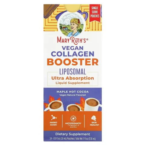 Mary Ruths, Vegan Collagen Booster, с кленовым сиропом и горячим какао, 14 пакетиков по 15 мл