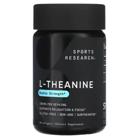 Sports Research, L-Theanine, Double Strength, 200 mg, 60 kapsula