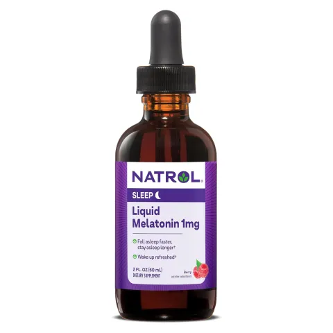 Natrol, Жидкий мелатонин, 1 мг, сон, натуральный ягодный вкус, 60 мл