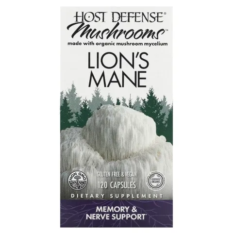 Fungi Perfecti, Lions mane, ежовик гребенчатый, 120 вегетарианских капсул