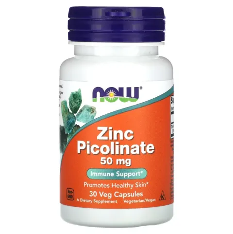 NOW Foods, Цинк пиколинат, Zinc Picolinate, 50 мг, 30 растительных капсул