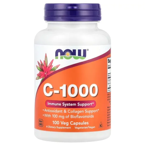 NOW Foods, Витамин C-1000, 100 растительных капсул