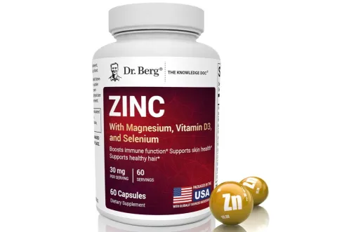 Dr. Berg, Zinc, цинк, 30 мг, 60 капсул