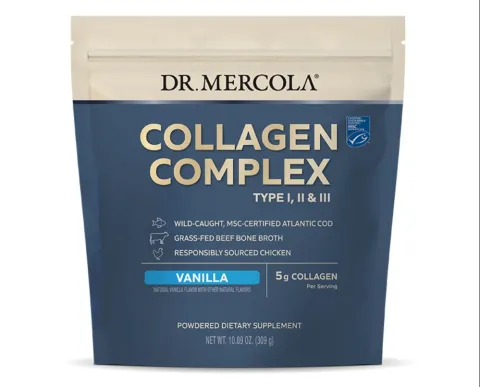 Dr. Mercola, Коллаген комплекс тип l, ll & lll, ваниль, 5 г, 309 г