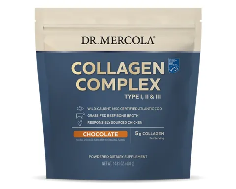 Dr. Mercola, Коллаген комплекс тип l, ll & lll, шоколад, 5 г, 420 г