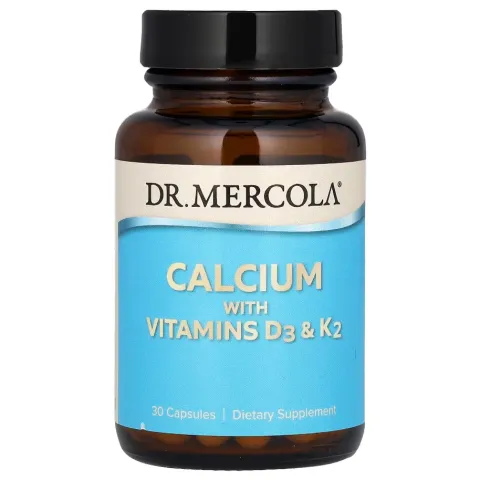 Dr. Mercola, Кальций с витаминами D3 5000 МЕ & K2, 30 капсул