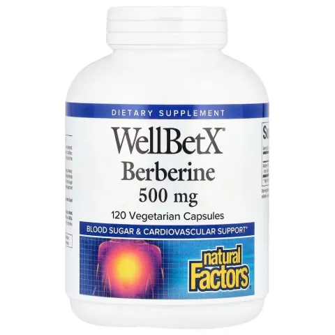 Natural Factors, WellBetX, Berberine, Берберин, 500 мг, 120 капсул