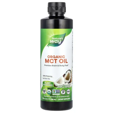 Natures Way, Organic MCT Oil, Органическое масло со среднецепочечными триглицеридами (СЦТ), 480 мл (16 жидких унций)