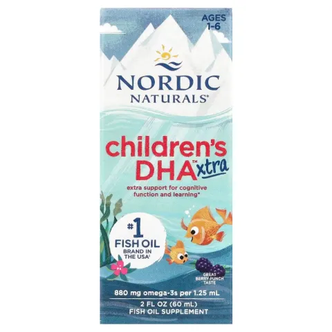 Nordic Naturals, Childrens DHA Xtra, для детей 1–6 лет, вкус ягодного пунша, 880 мг, 60 мл