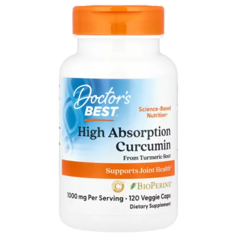 Doctors Best, yuqori singdiriladigan kurkumin, 500 mg, 120 kapsula