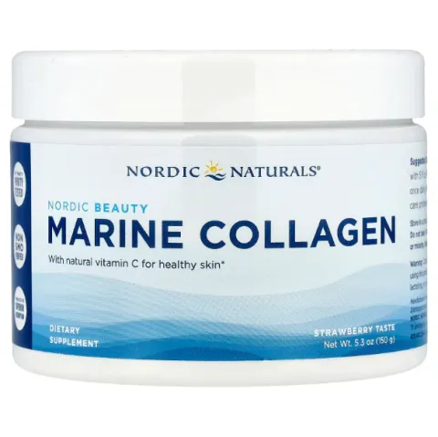 Nordic Naturals, морской коллаген с витамином C, клубника, 150 г