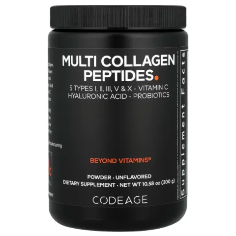 Codeage, Multi collagen peptides, Мультиколлаген c пептидами, без добавок, 300 г