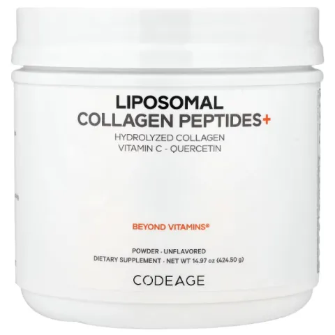 Codeage, Liposomal collagen peptides, липосомальные пептиды коллагена, без добавок, 424,5 г