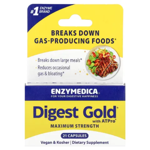 Enzymedica, Digest Gold с ATPro, максимальная сила действия, 21 капсула