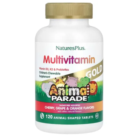 NaturesPlus, Animal Parade Gold, мультивитамины для детей, ассорти, 120 таблеток