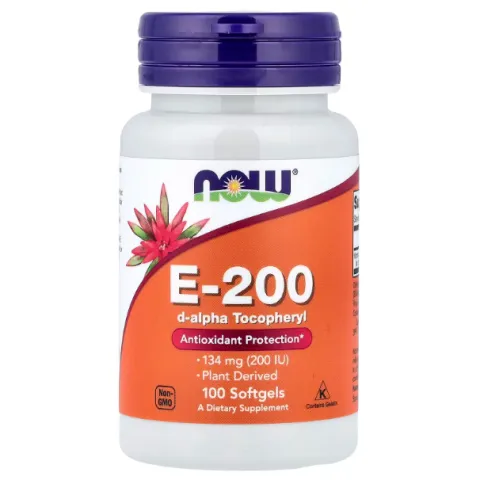NOW Foods, E vitamini-200, 134 mg, 100 kapsula