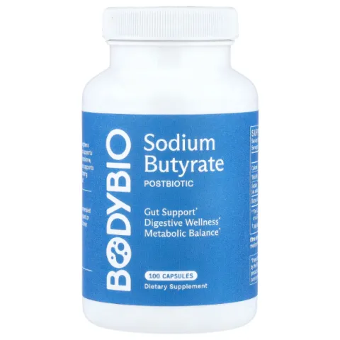 BodyBio, Sodium Butyrate, бутират натрия, 100 капсул