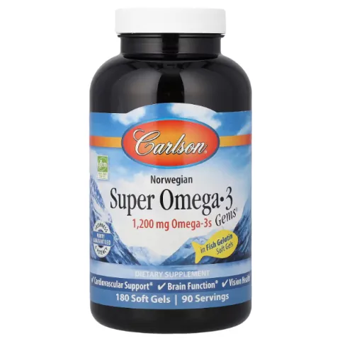 Carlson, Super Omega-3, 180 капсул из рыбного желатина