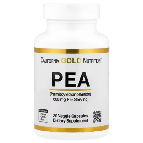 California Gold Nutrition, PEA, ПЭА (пальмитоилэтаноламид), 30 вегетарианских капсул