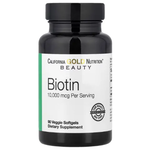 California Gold Nutrition, биотин, 10000 мкг, 90 вегетарианских капсул