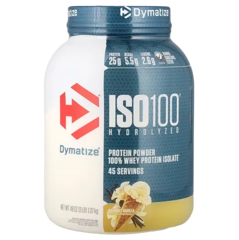 Dymatize, ISO100, gidrolizlangan 100% zardob oqsili izolyati, vanilla ta'mi, 1.37 kg