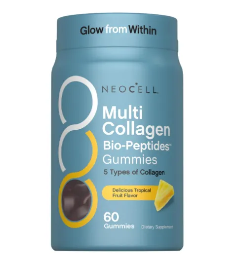 NeoCell Multi Collagen Bio-Peptides Type I, II, III, V, X, 60 gummies