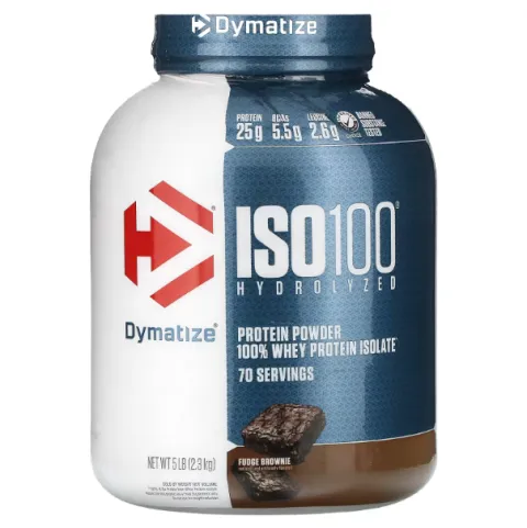 Dymatize, ISO100, gidrolizlangan 100% zardob oqsili izolyati, brauni ta'mi, 2.3 kg