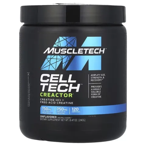 MuscleTech, Cell Tech™, гидрохлорид креатина+, с нейтральным вкусом, 240 г