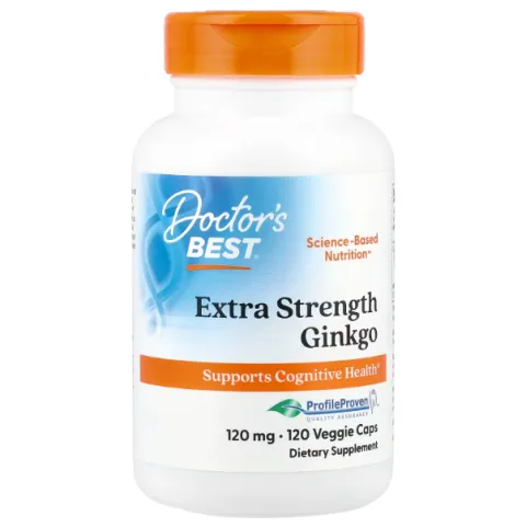Doctors Best, гинкго с повышенной силой действия, Extra Strength Ginkgo, 120 мг, 120 капсул