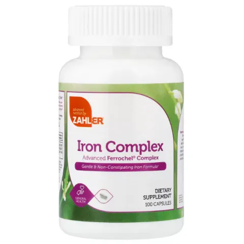 Zahler, Iron complex, комплекс с железом, 100 капсул