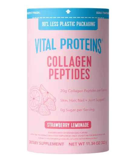 Vital Proteins Kollagen peptidlari, qulupnay va limon ta'mli, 322 g