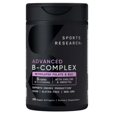 Sports Research, Advanced B-Complex, комплекс витаминов группы В, 180 растительных капсул