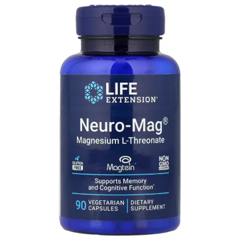 Life Extension, Neuro-Mag, треонат магния, Magnesium L-Threonate, 90 вегетарианских капсул