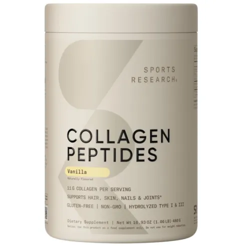 Sports Research, Collagen Peptides, пептиды коллагена, ваниль, 480 г