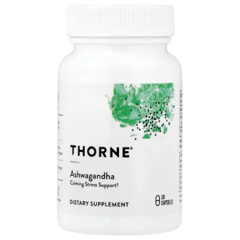 Thorne, Ashwagandha, ашваганда, 120 мг, 30 капсул