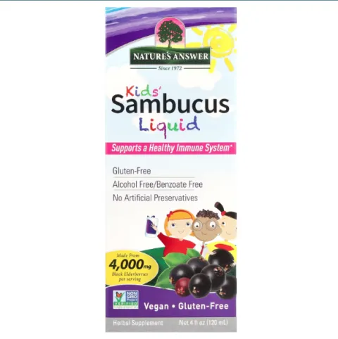 Natures Answer, Bolalar uchun Sambucus suyuqligi, 1000 mg, 120 ml