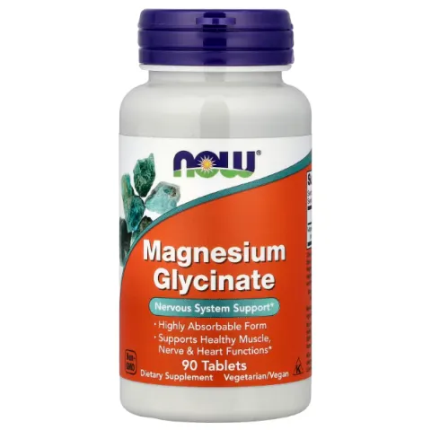 NOW Foods, Magnesium Glycinate, глицинат магния, 90 таблеток