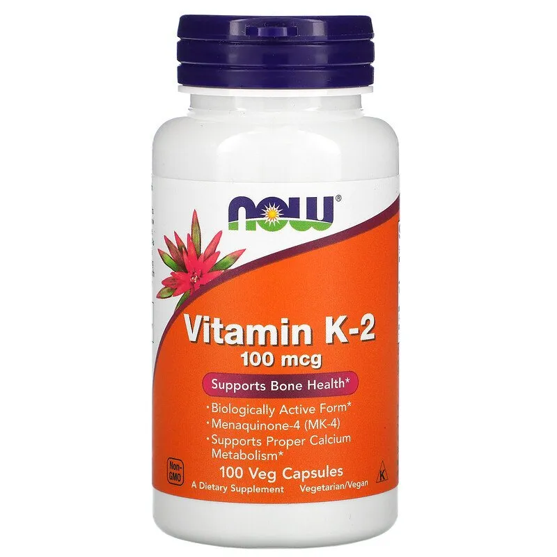 Now Foods, Vitamin K2, 100 mkg, 100 kapsula