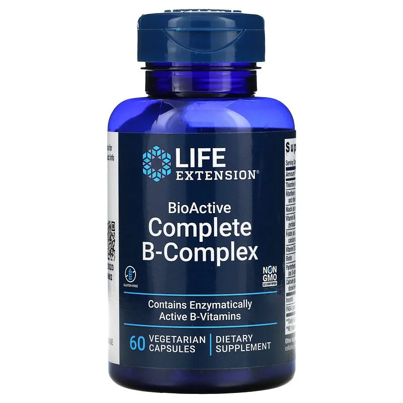 Life Extension, toliq bioaktiv B-kompleksi, 60 kapsula