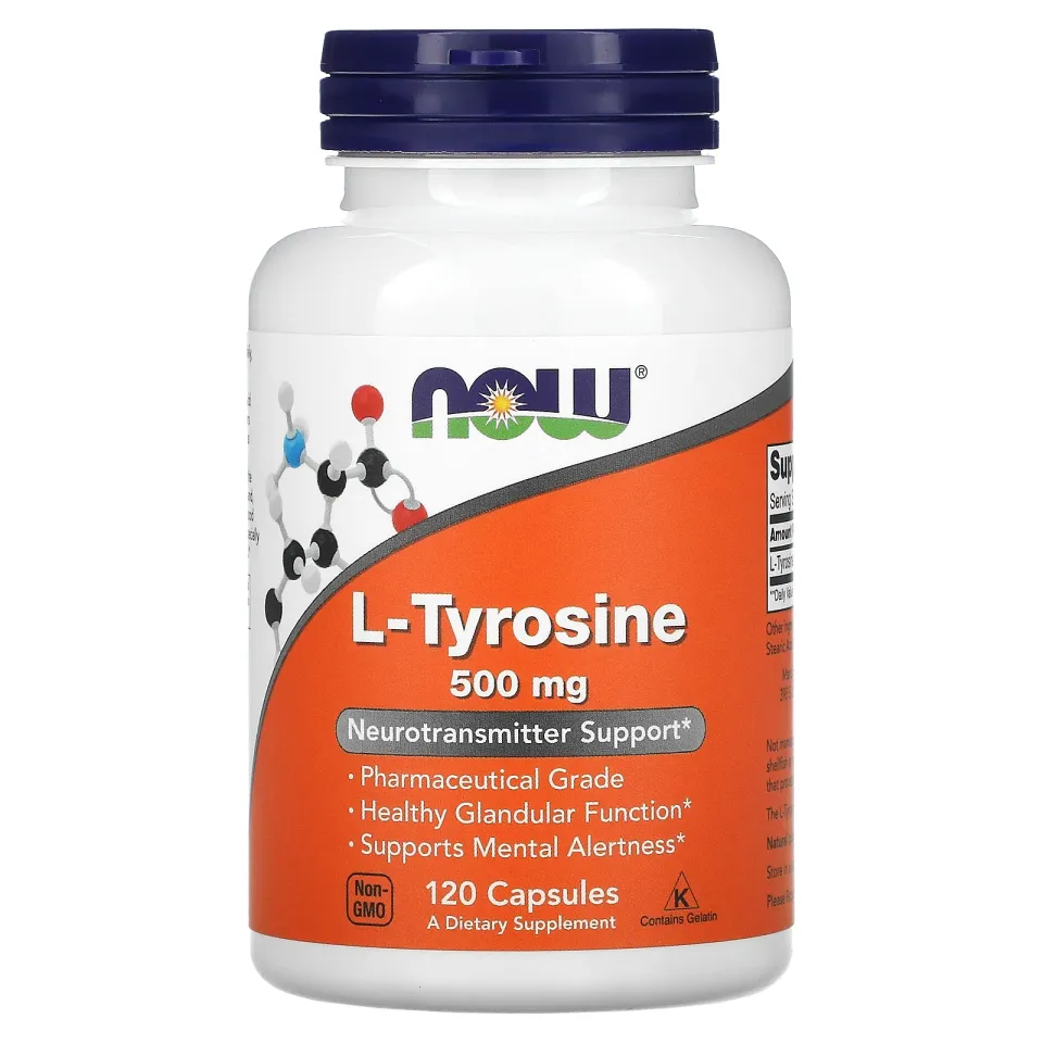 NOW Foods, L-tirozin, 500 mg, 120 kapsula