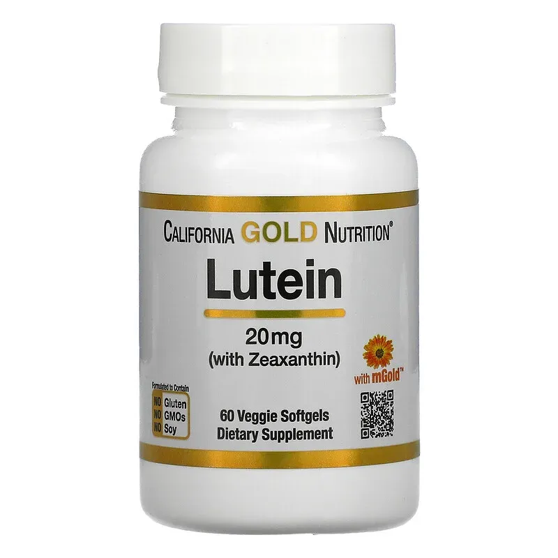 California Gold Nutrition, лютеин с зеаксантином, 20 мг, 60 растительных капсул