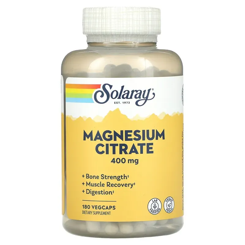 Solaray, magniy sitrat, 133 mg, 180 vegetarian kapsulalar