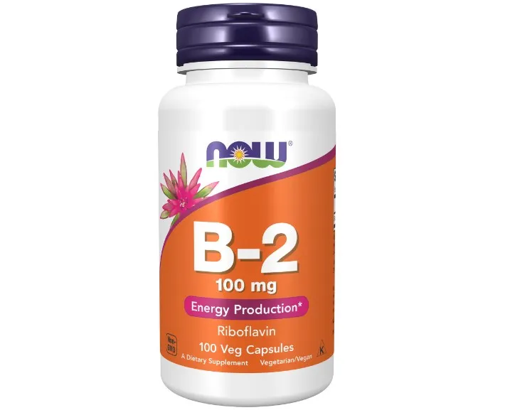 NOW Supplements, Витамин B-2 (рибофлавин) 100 мг, 100 вегетарианских капсул
