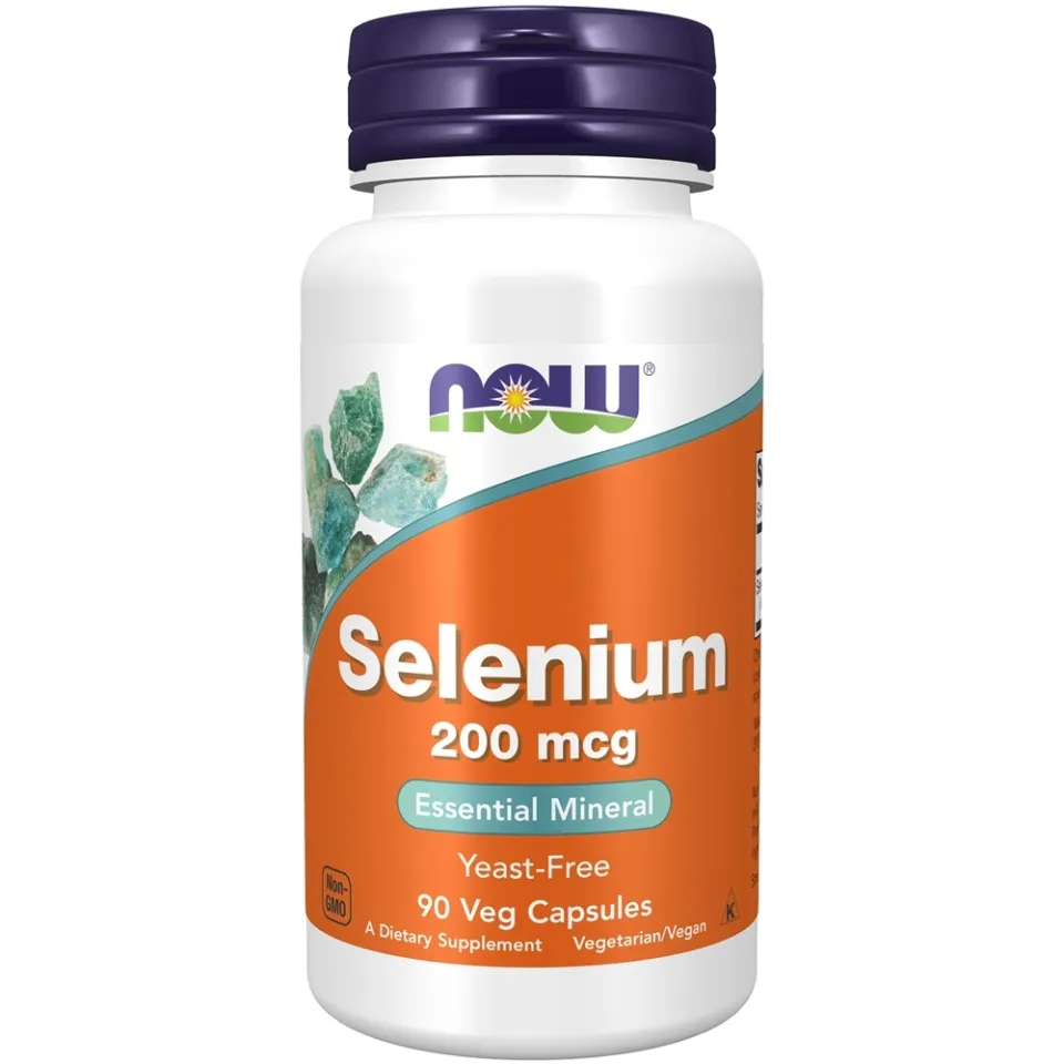 NOW Foods Selenium, Селен 200 mcg. - 90 Растительная капсула