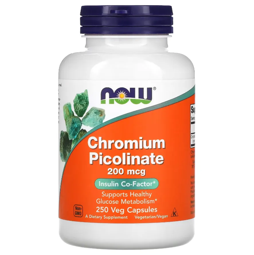 NOW Foods, Xrom Pikolinat, 200 mkg, 250 kapsula