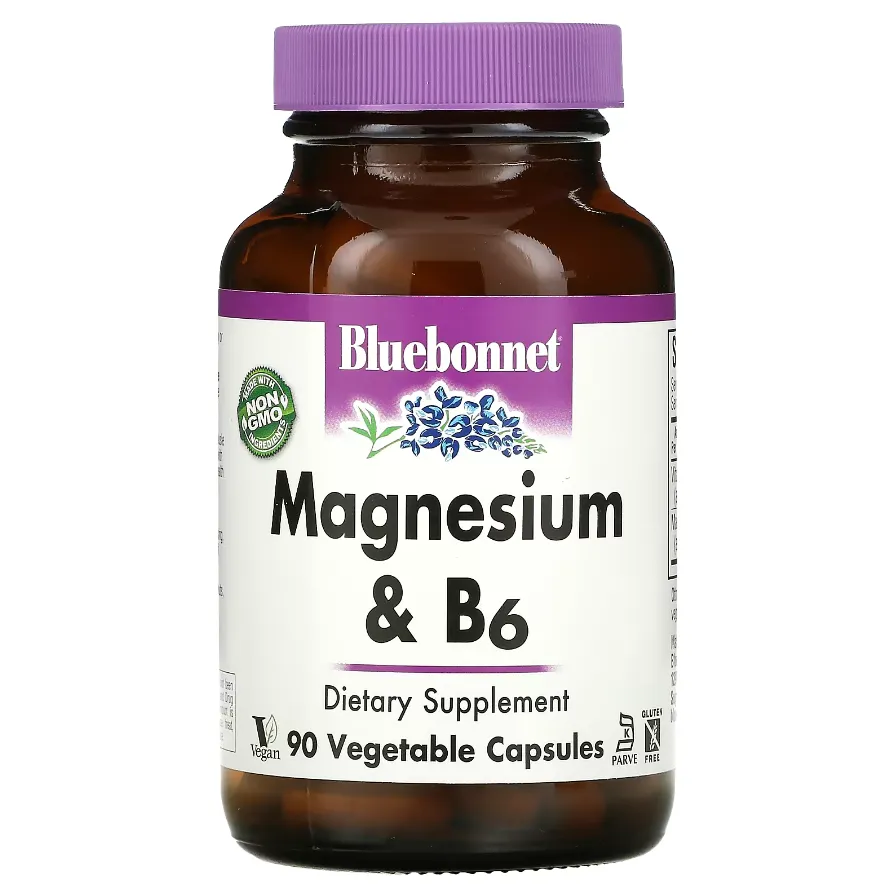 Bluebonnet Nutrition, Magniy va Vitamin B6, 90 kapsula