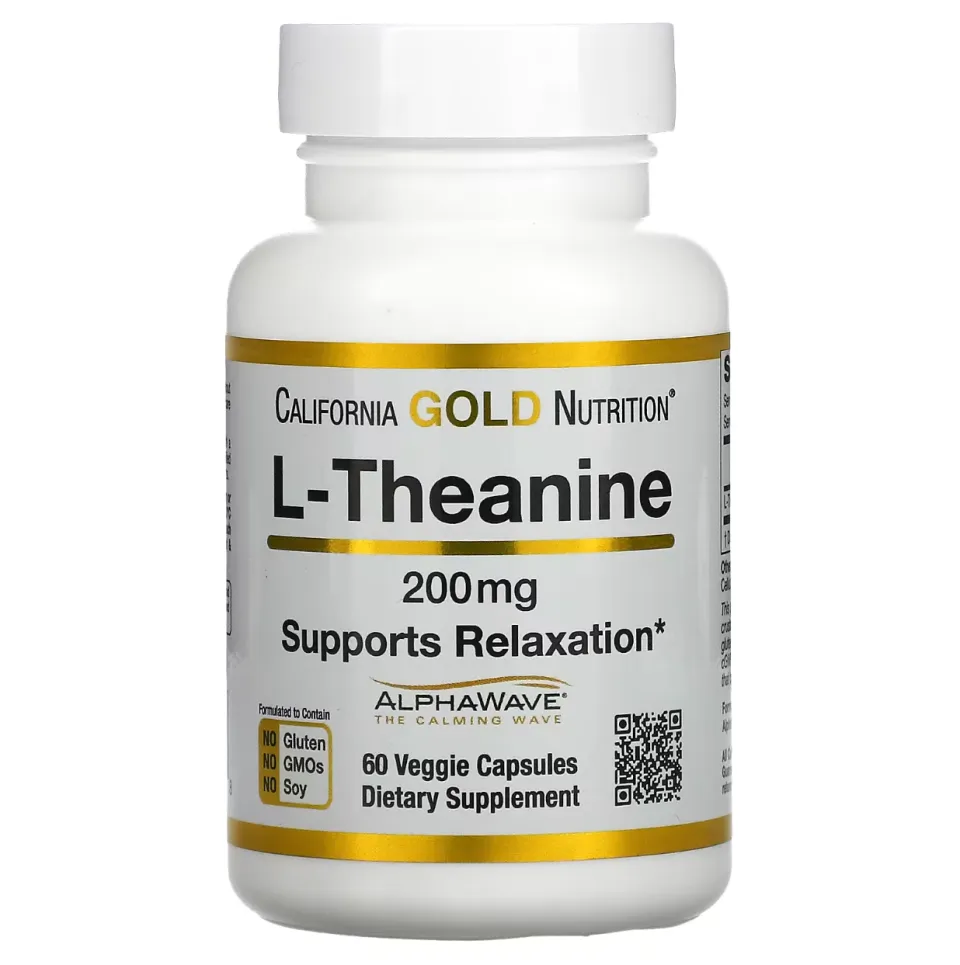 California Gold Nutrition, L-Teanin, 200 mg, 60 kapsula