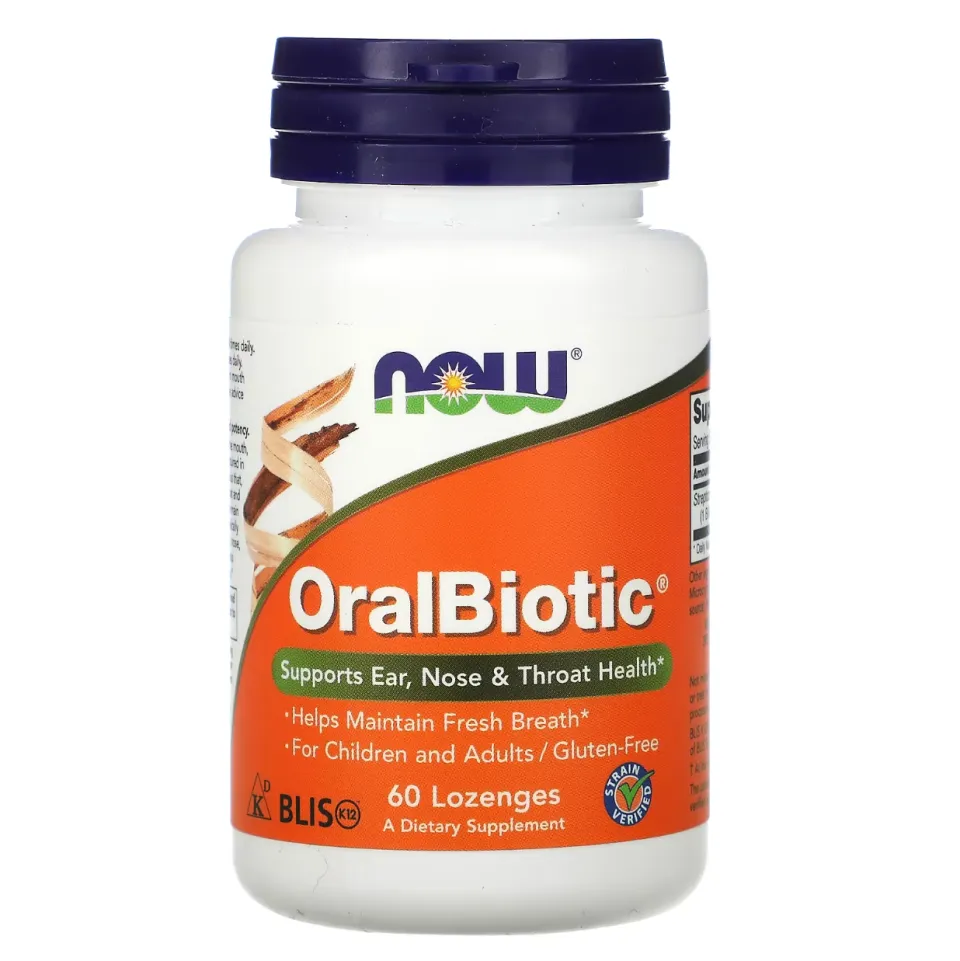 NOW Foods, OralBiotic, 60 pastilka