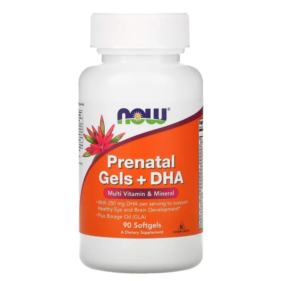 NOW Foods, Prenatal gellar + DHA, 90 kapsula