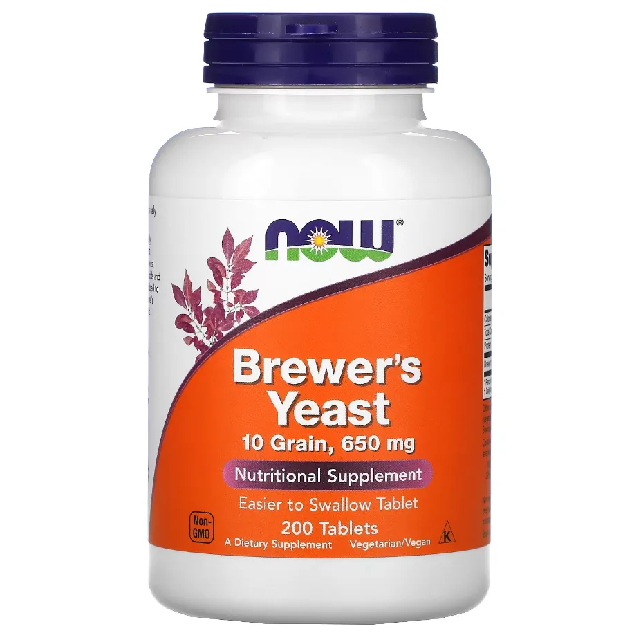 NOW Foods, pivo xamirturushlari, 200 planshet